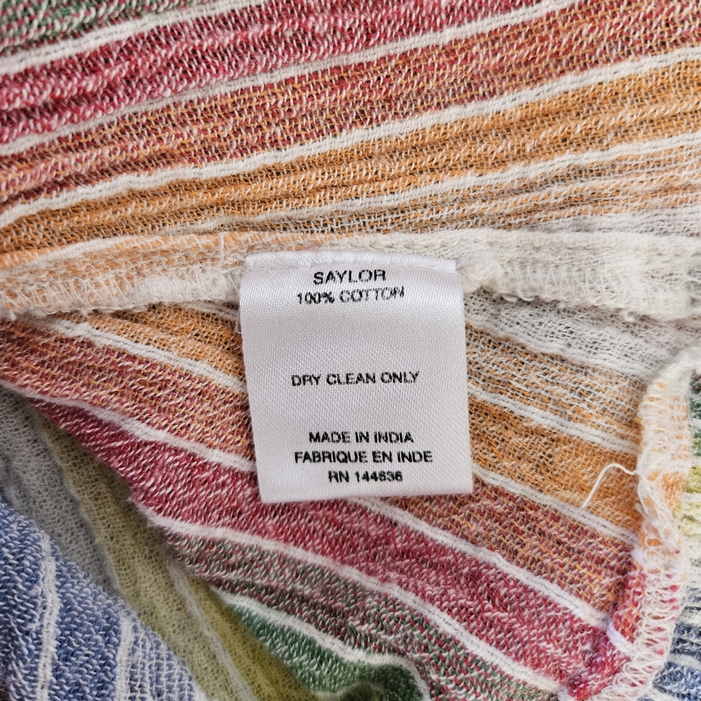 Saylor Alma Dress Rainbow Striped Crepe Smocked Bust Ruffle Strap Dress Small - Picture 11 of 15